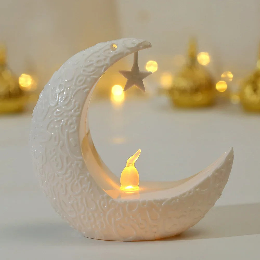 2025 Ramadan Decoration Star Moon LED Candlestick Lamp