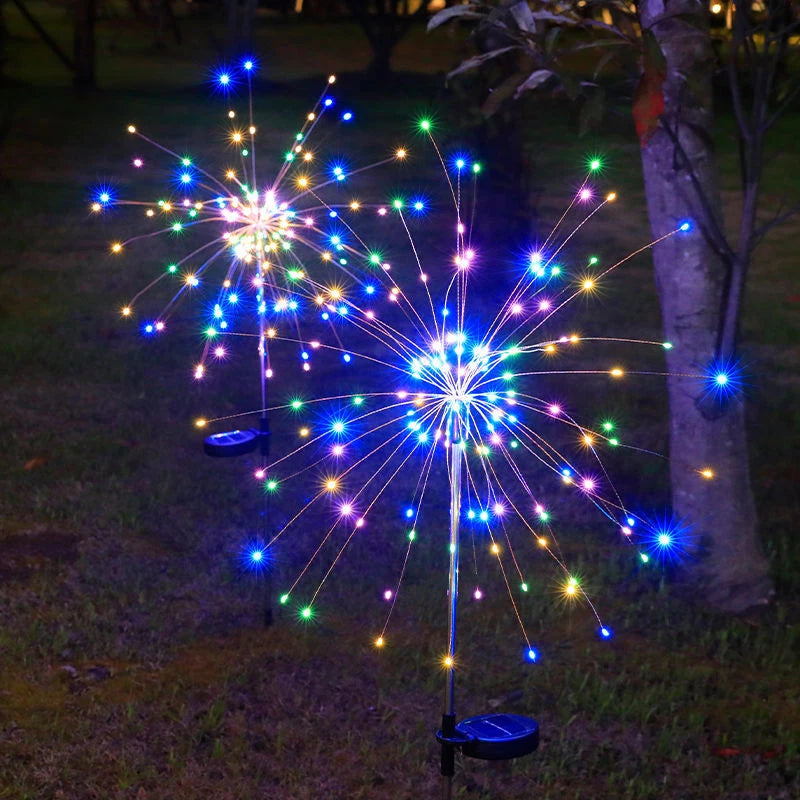 Solar Fireworks Lights Outdoor Waterproof Light