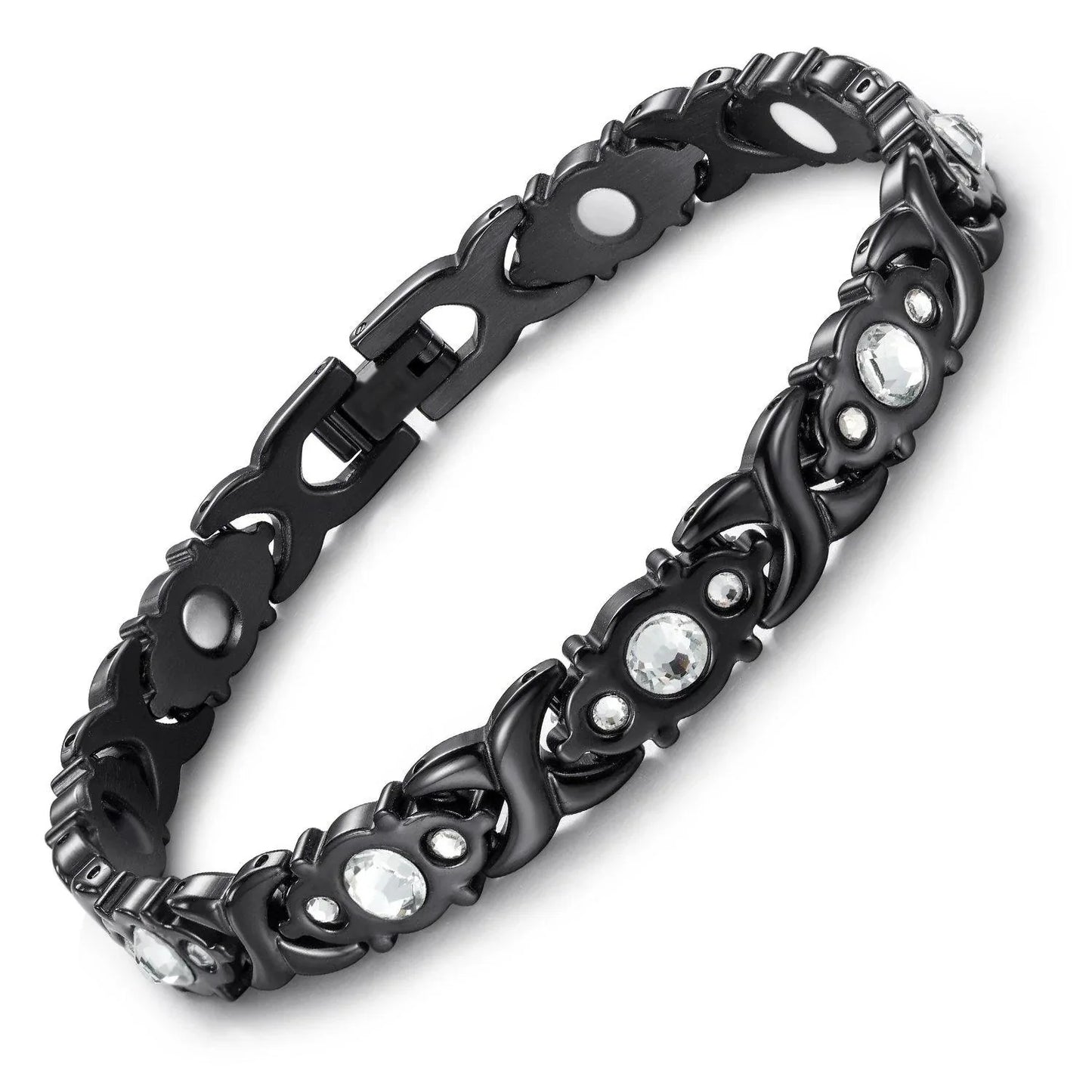 energy magnet bracelet with diamond studded