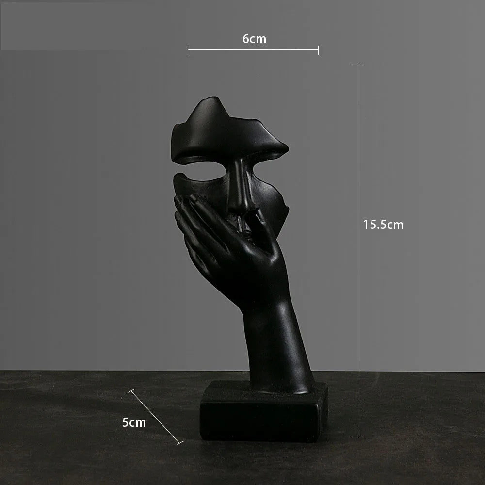 Resin Abstract Mask Statues European Miniature Figurines for Interior Home