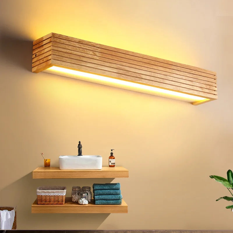 Modern Solid Wooden LED Wall Lamps