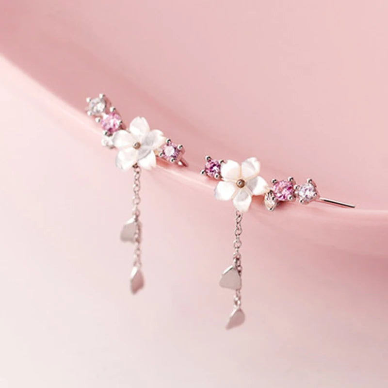 Romantic Zircon Flower Stud Earring