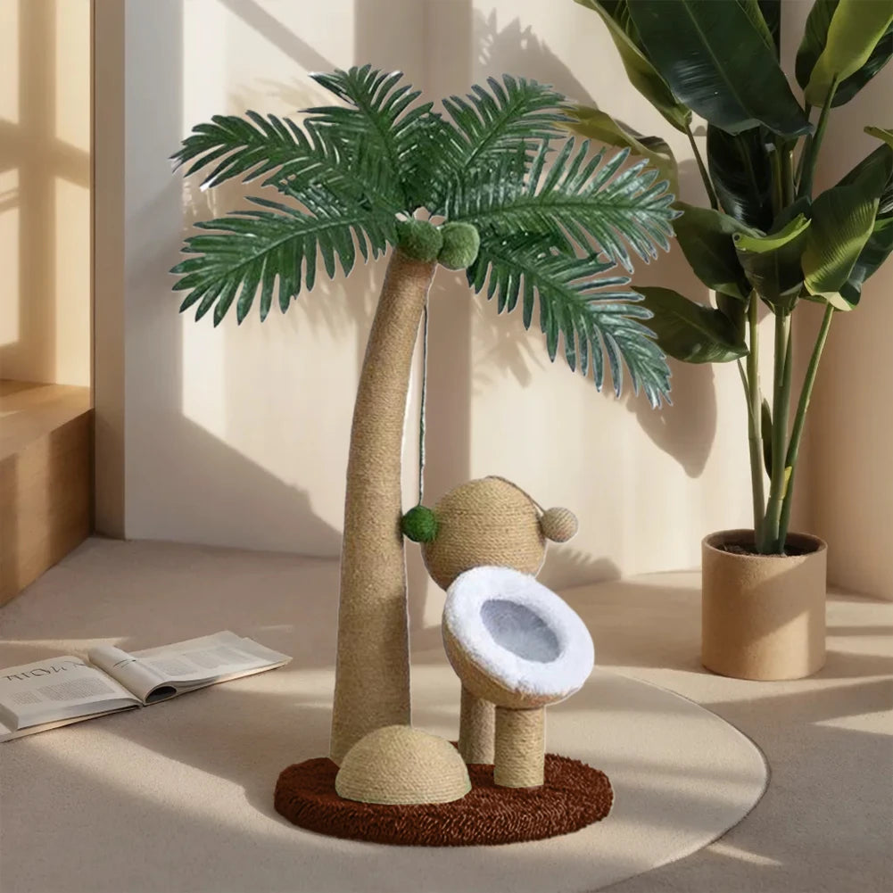 Coconut Tree Cat Claw Sharpener Pole