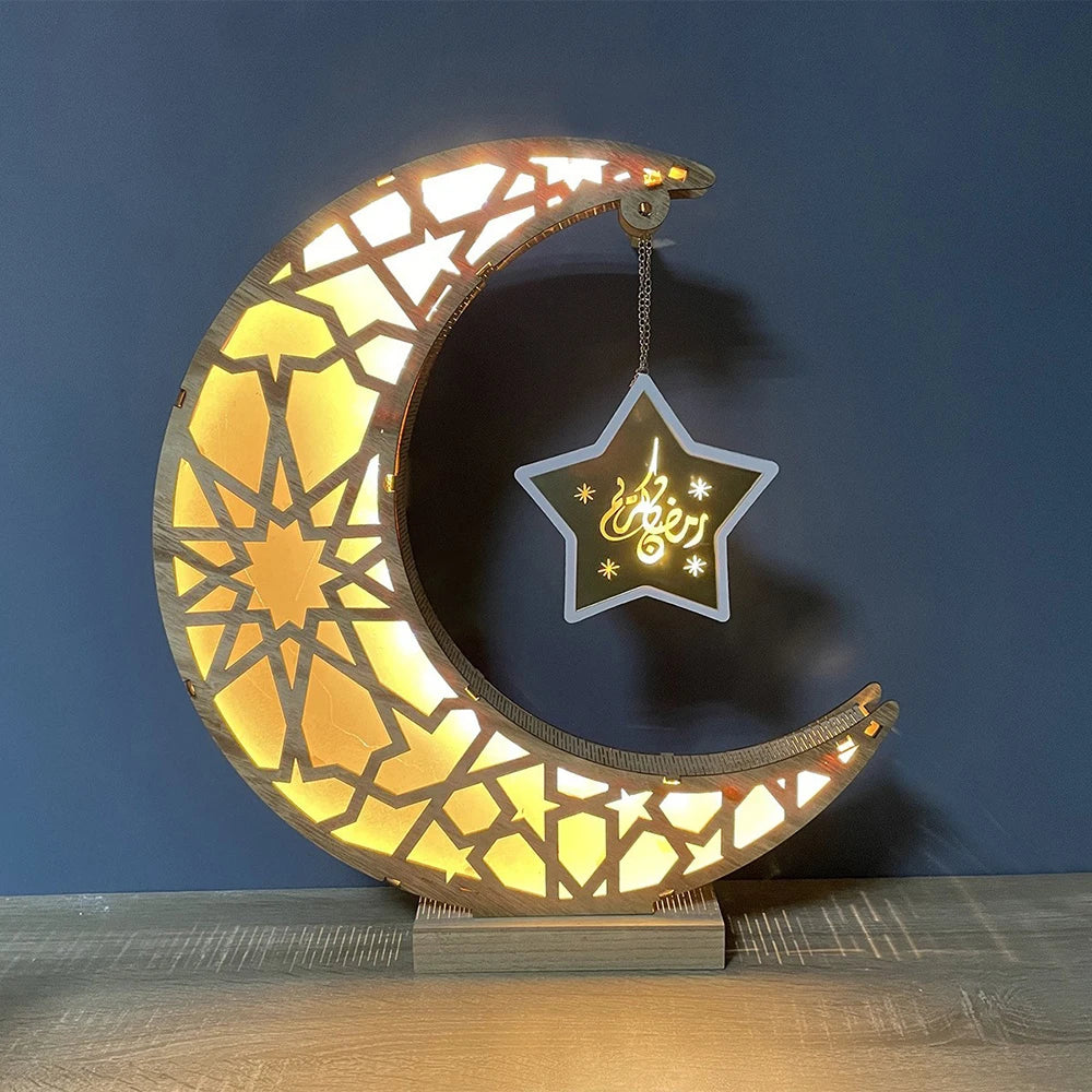 Gold Ramadan Moon Led Lamp