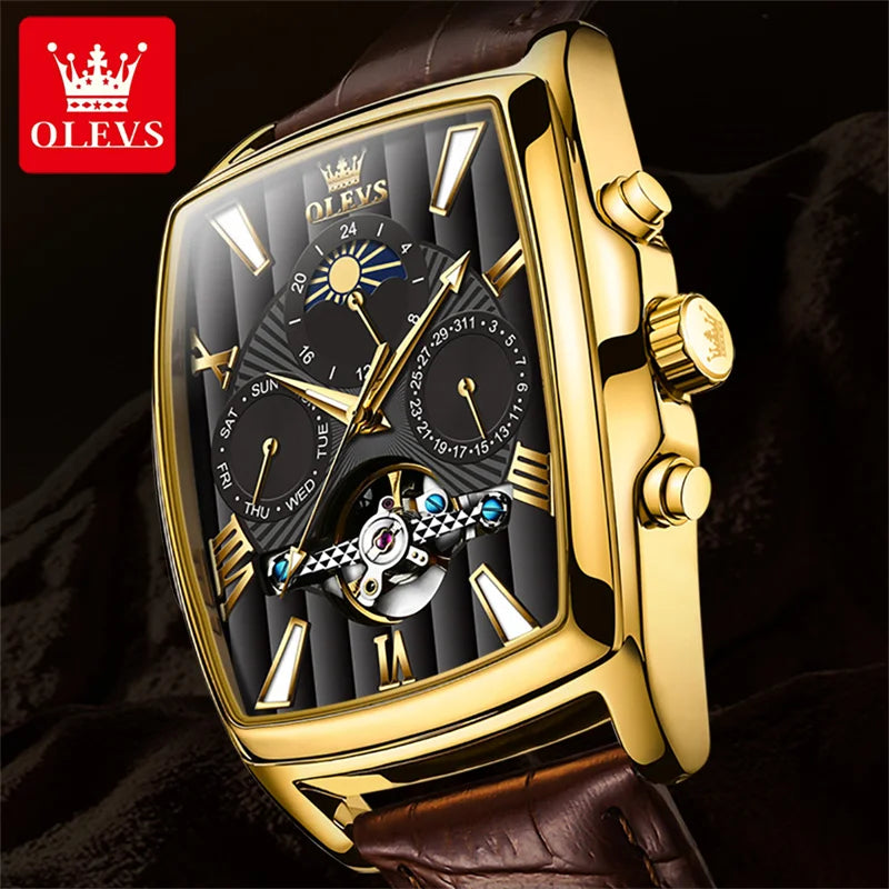 OLEVS Luxury Rectangular Dial Mechanical Watches