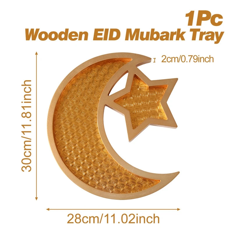 Wooden Pendant EID Mubarak 2025 Ramadan Decoration