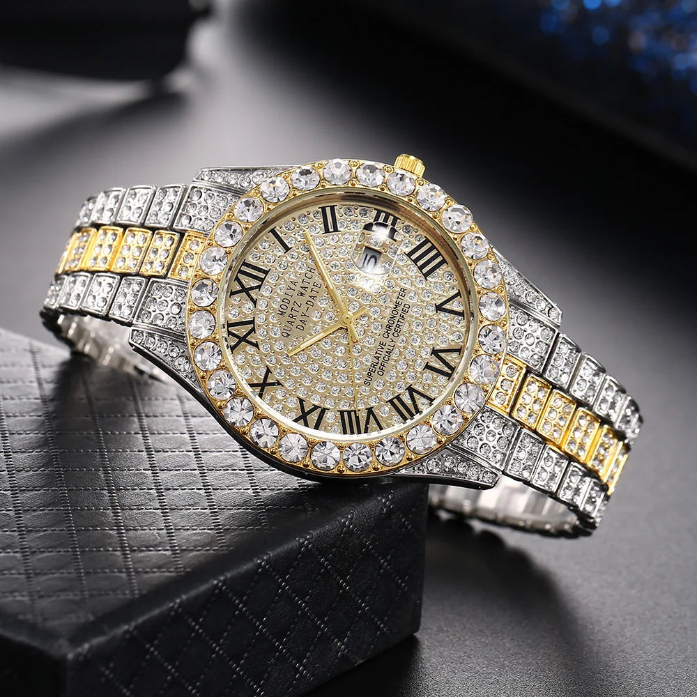 Luxury Classic Golden Men's Steel Strap