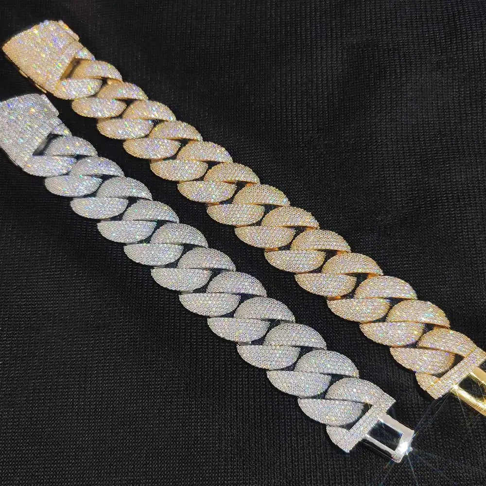 Luxury Jewelry 22mm Diamond Chain Iced Out Bling CZ Silver/Gold