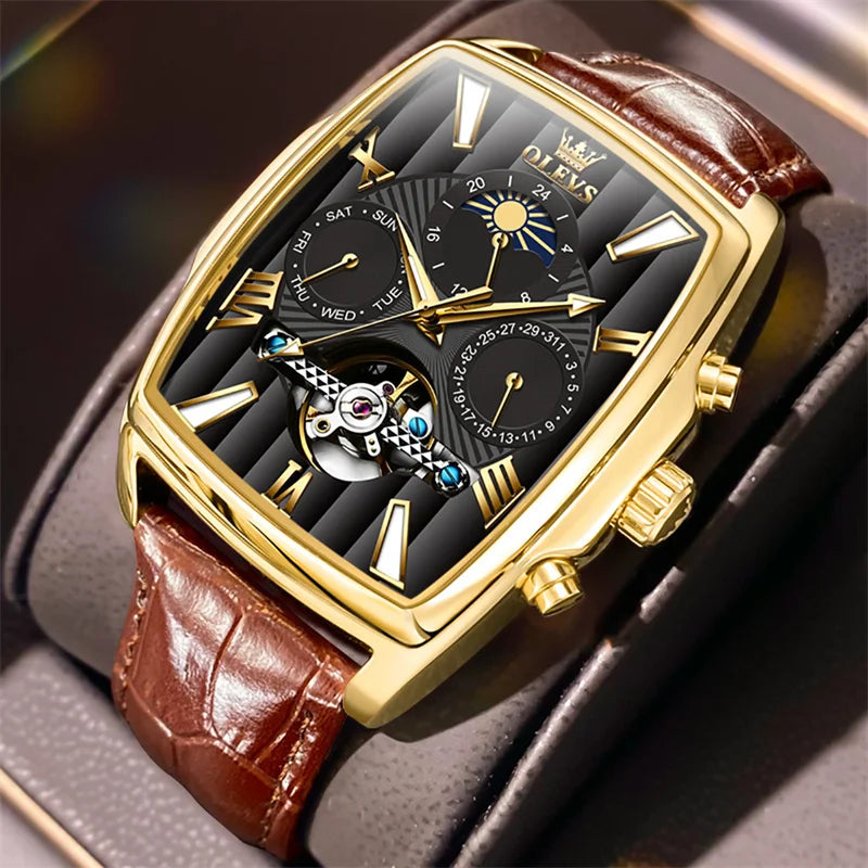 OLEVS Luxury Rectangular Dial Mechanical Watches