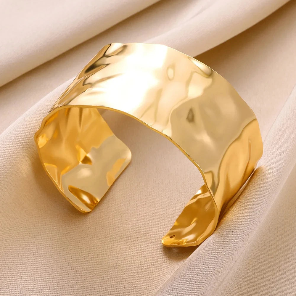 Exquisite Classic Bump Pattern Opening Bangles Bracelet