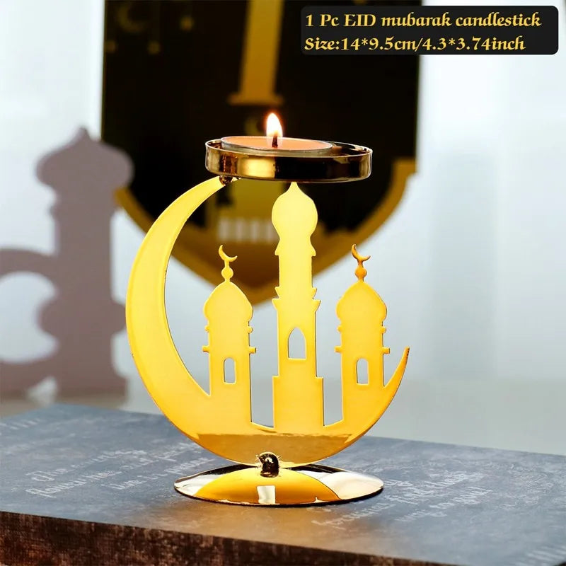 Ramadan Decoration Moon Candlestick EID Mubarak Decor