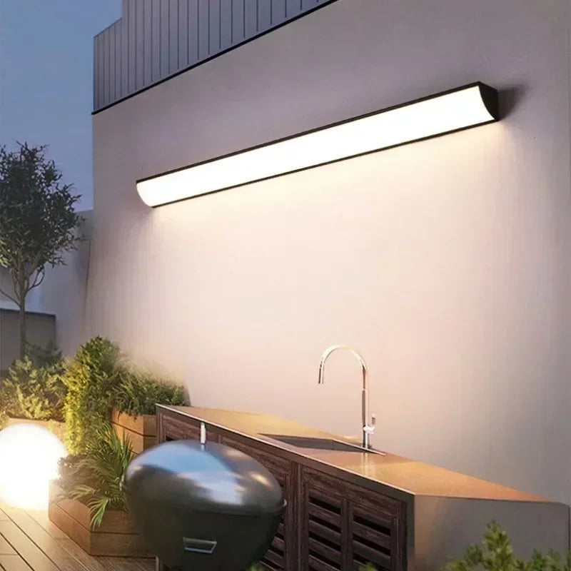 Long Strip Wall Lamp Waterproof Outdoor Motion Sensor