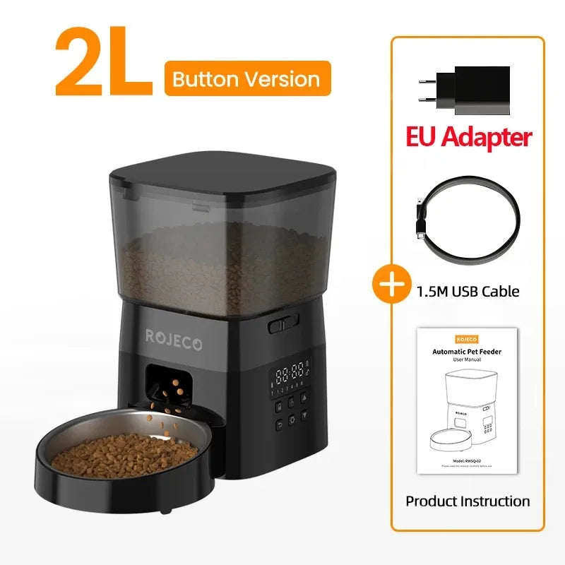 Pet Feeder Button Version Auto Cat Food Dispenser