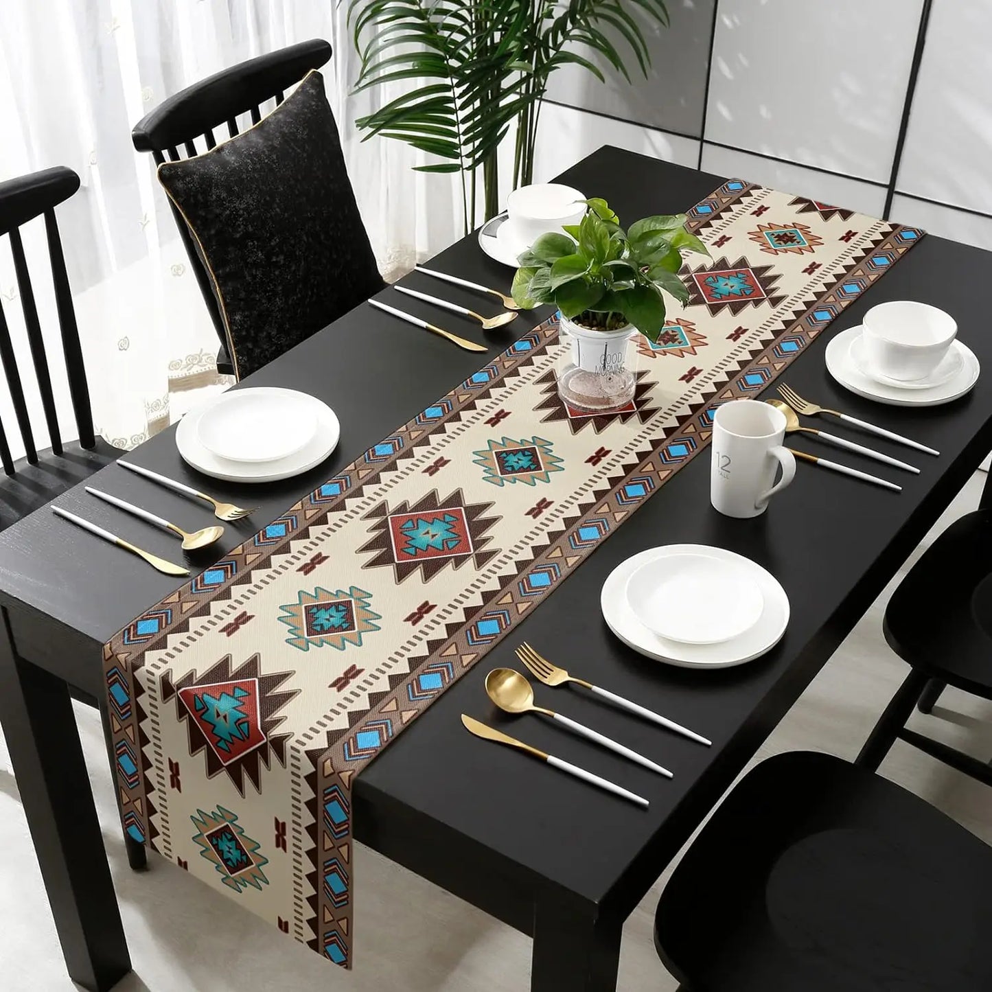 American Indian Style Linen Table Runners Dresser Scarves