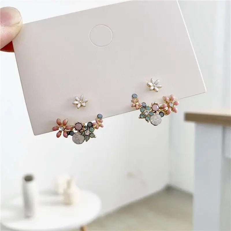 Romantic Zircon Flower Stud Earring