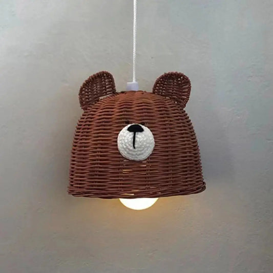 Bear Shape Lamp Shade Rattan Lampshade