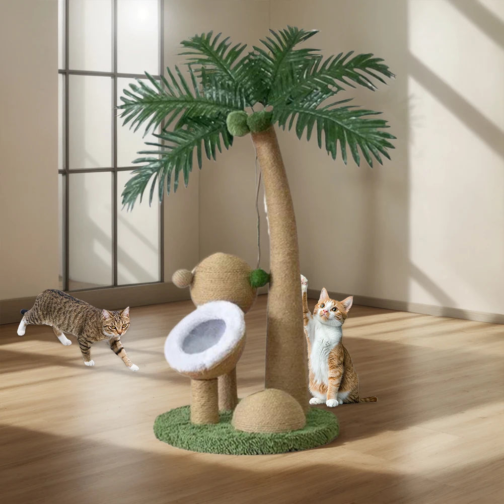 Coconut Tree Cat Claw Sharpener Pole