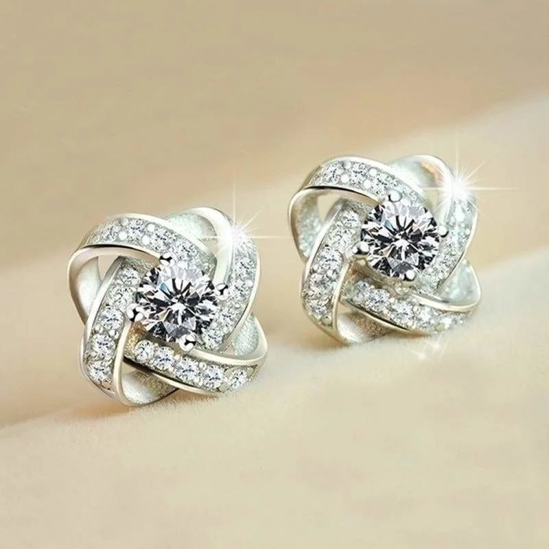 Elegant Lady Aesthetic Stud Earrings with Brilliant Zirconia Graceful