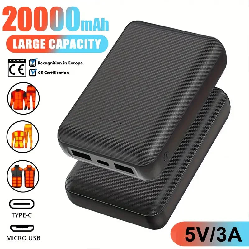 50000mAh Portabl Heating Mobile Power for Heated Vest Jacket Gloves with 5V 3A Fast Charging Phone Portable Charger