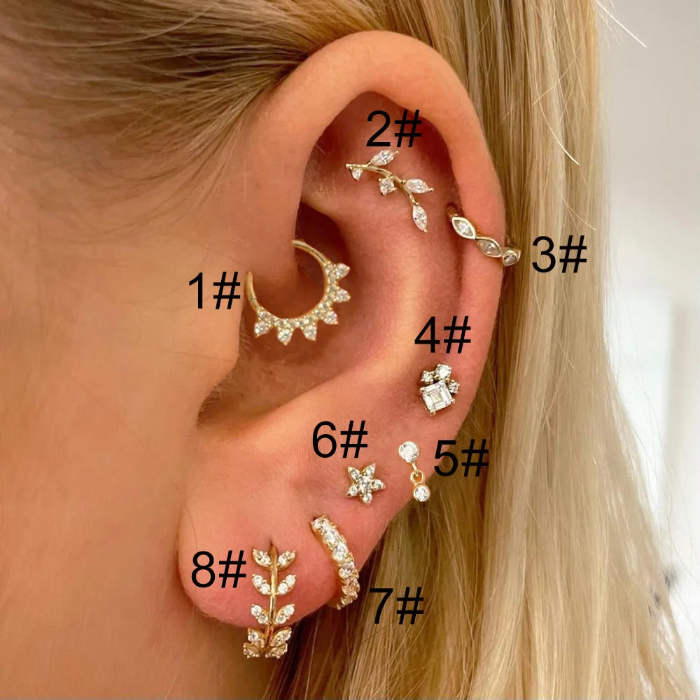 1PC Matching Dainty Piercing Ear Lobe Earrings for Women