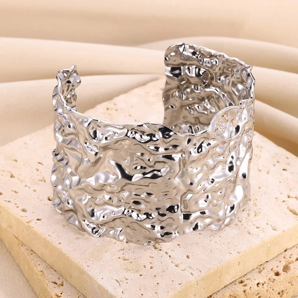 Exquisite Classic Bump Pattern Opening Bangles Bracelet