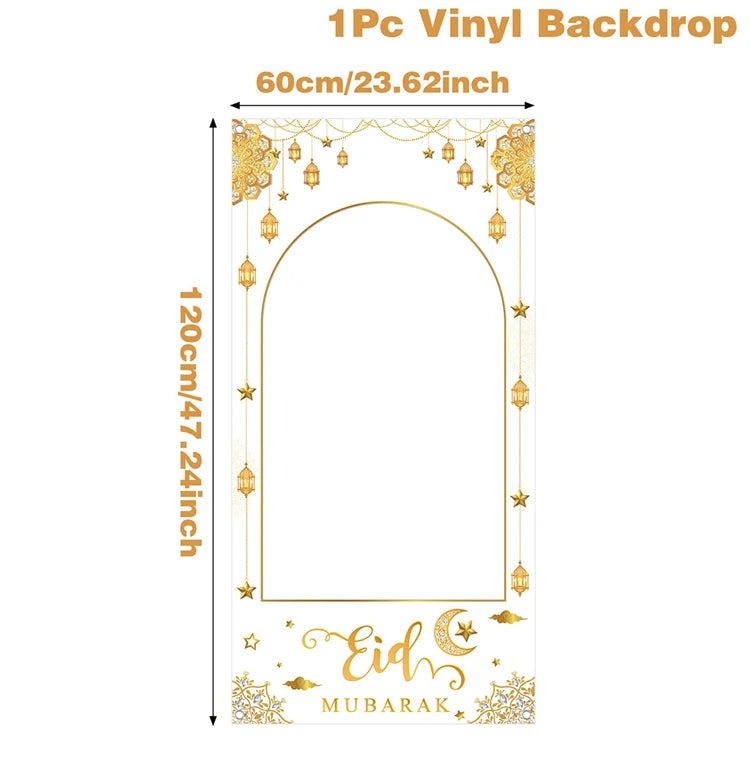 Eid Mubarak Photo Booth Frame Background Ramadan Decoration 2025