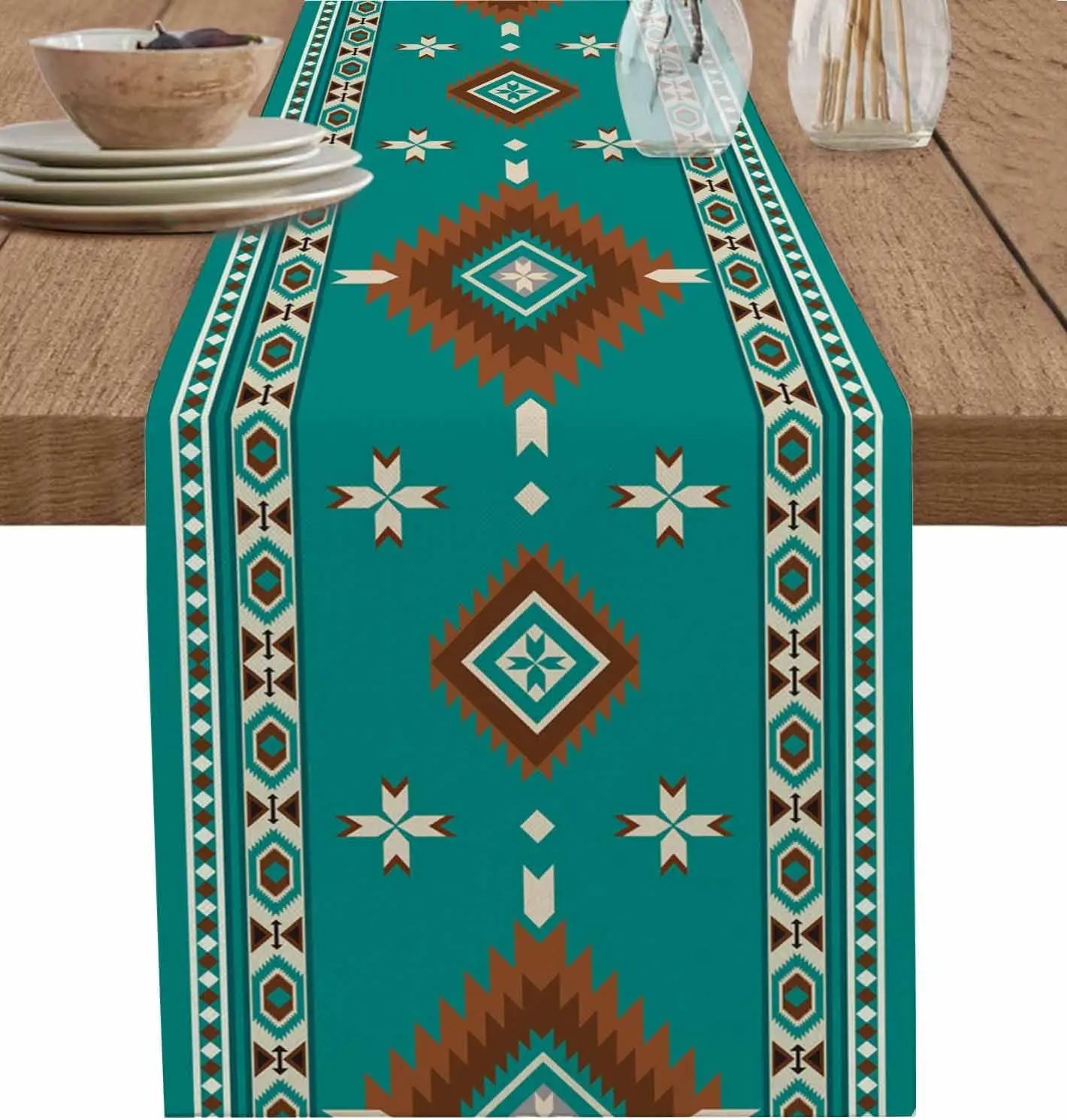 American Indian Style Linen Table Runners Dresser Scarves