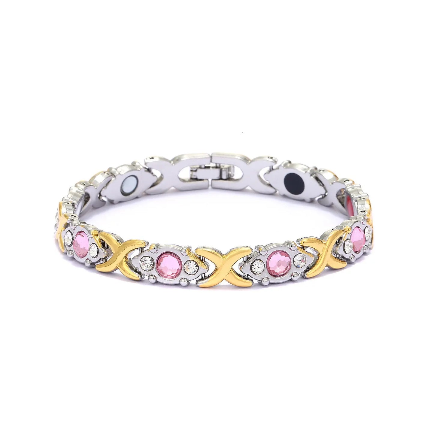 energy magnet bracelet with diamond studded