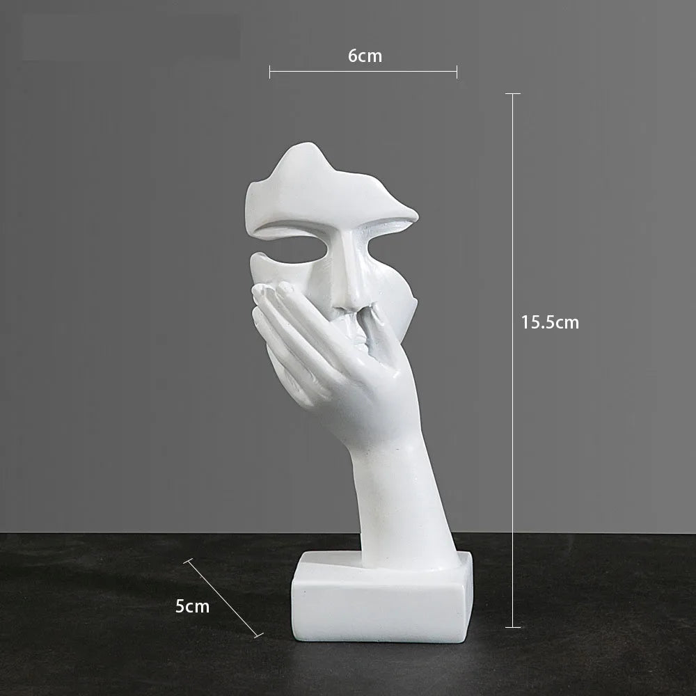 Resin Abstract Mask Statues European Miniature Figurines for Interior Home