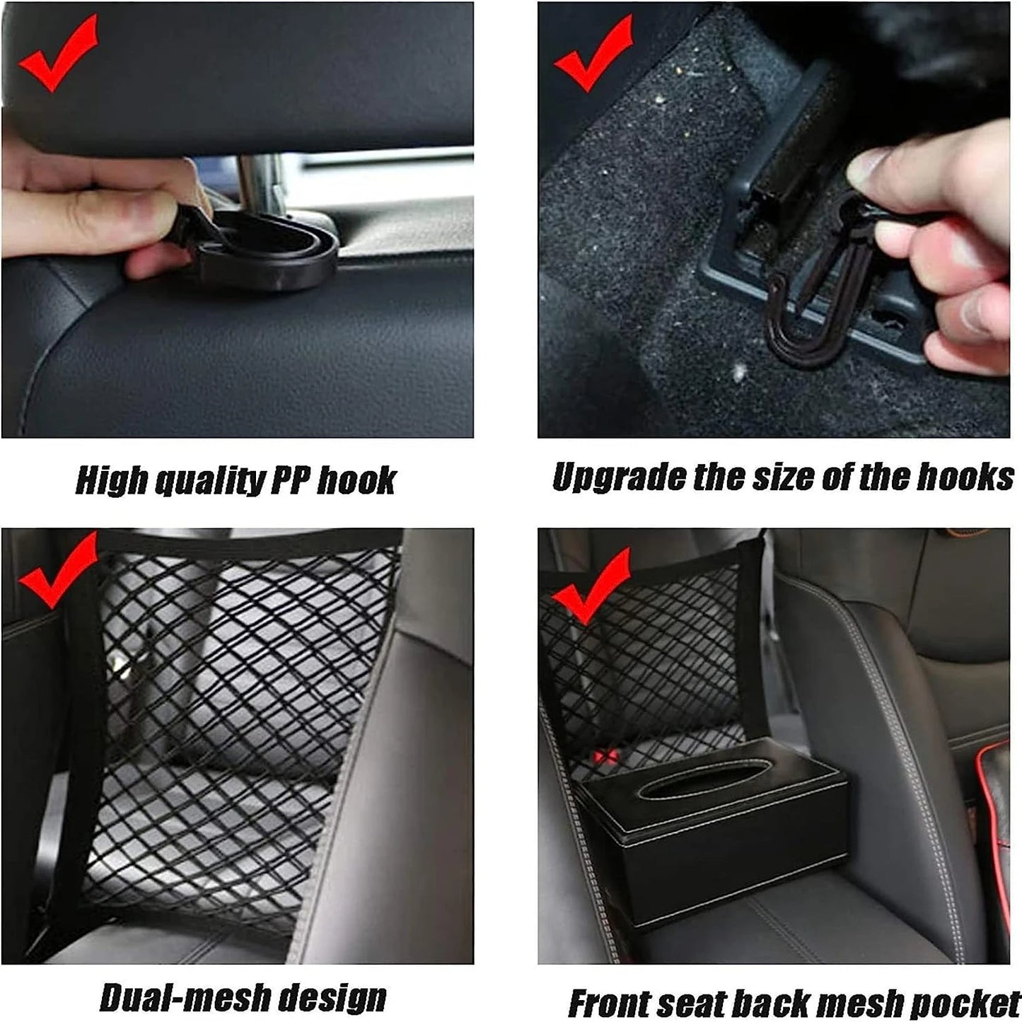 Pet Car Barrier with Safety Mesh Storage