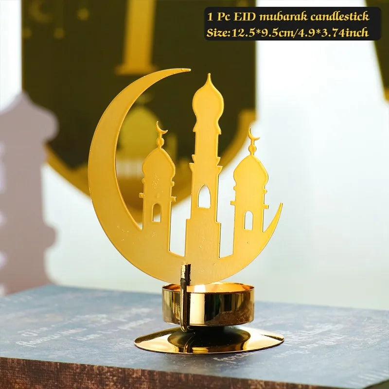 Ramadan Decoration Moon Candlestick EID Mubarak Decor