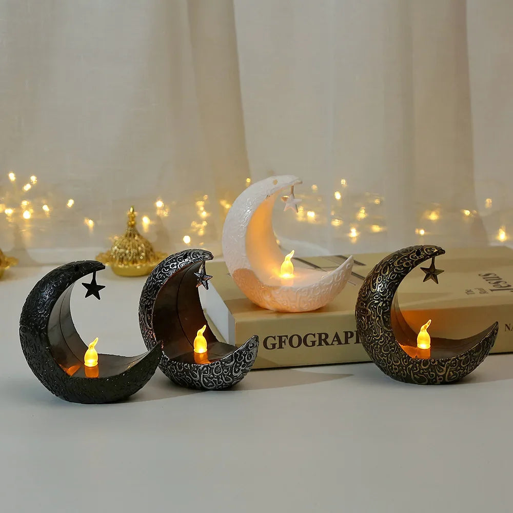 2025 Ramadan Decoration Star Moon LED Candlestick Lamp