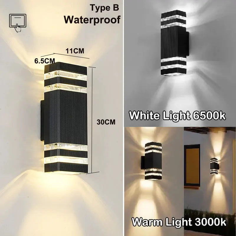 Outdoor Wall Light Waterproof Double head