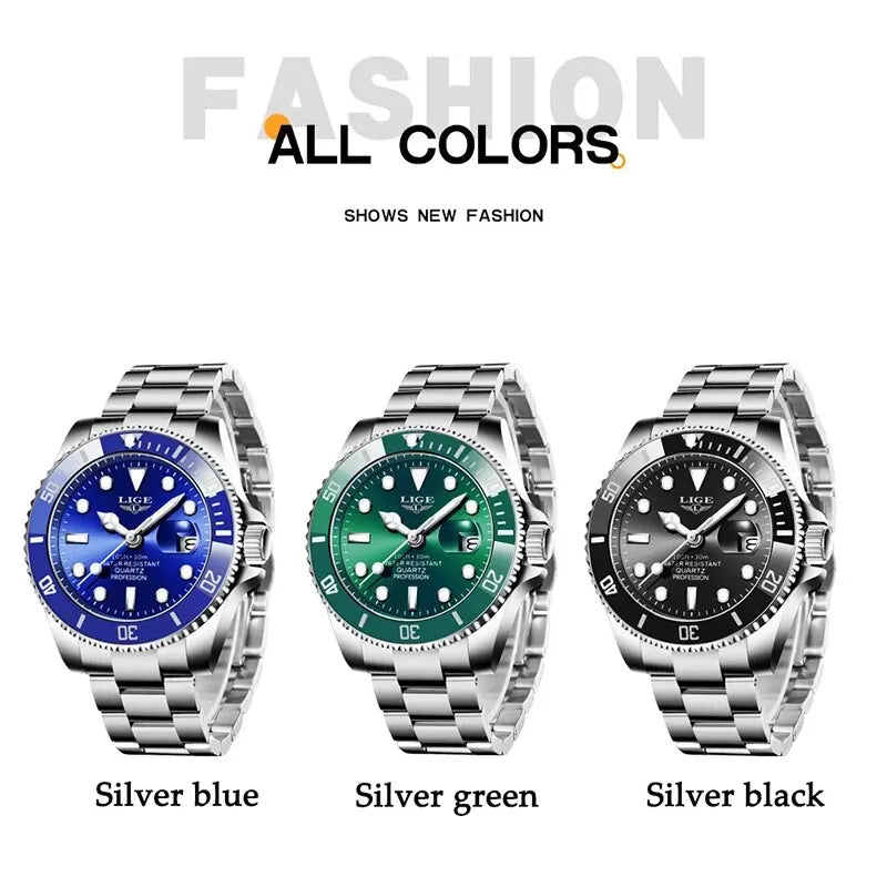 LIGE Top Brand Luxury Fashion Watch Men