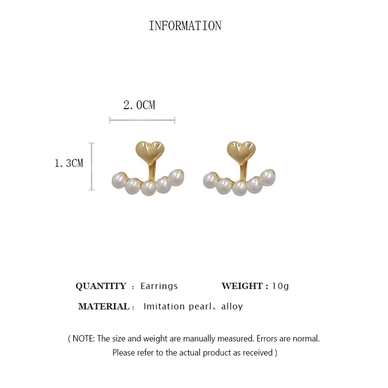 Light Luxury Imitation Pearl Stud Earrings Sweetheart-shaped