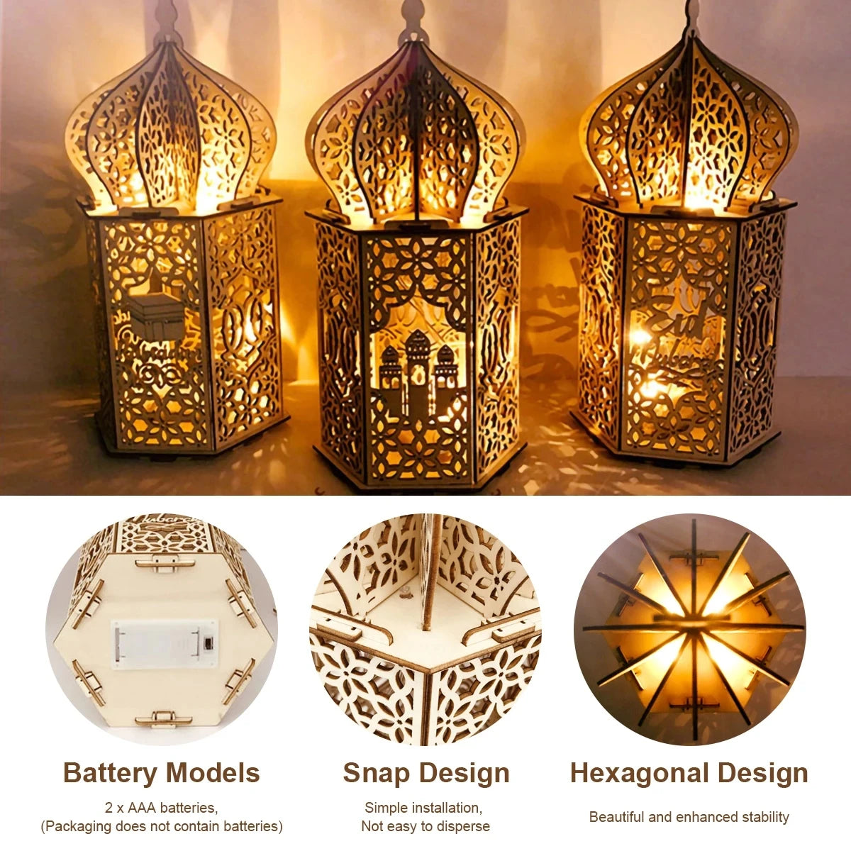 Wooden Palace Ornament Ramadan Decoration 2025