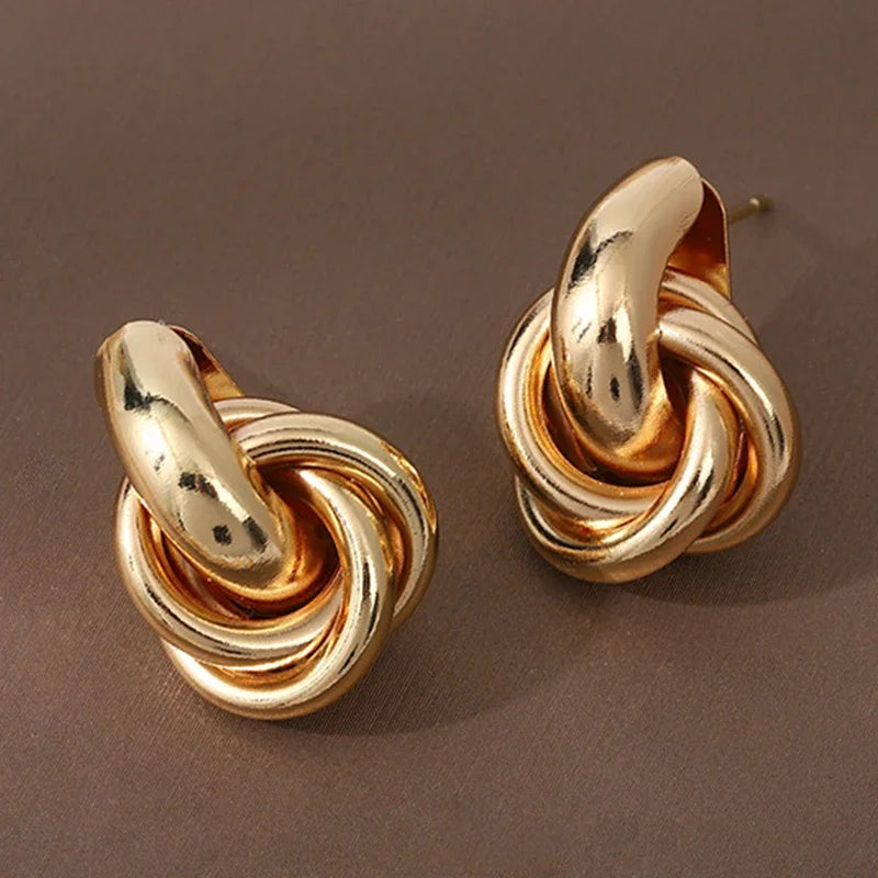 Gold Silver Color Knot Hoop Earring