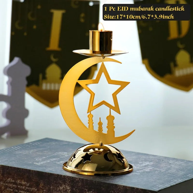 Ramadan Decoration Moon Candlestick EID Mubarak Decor