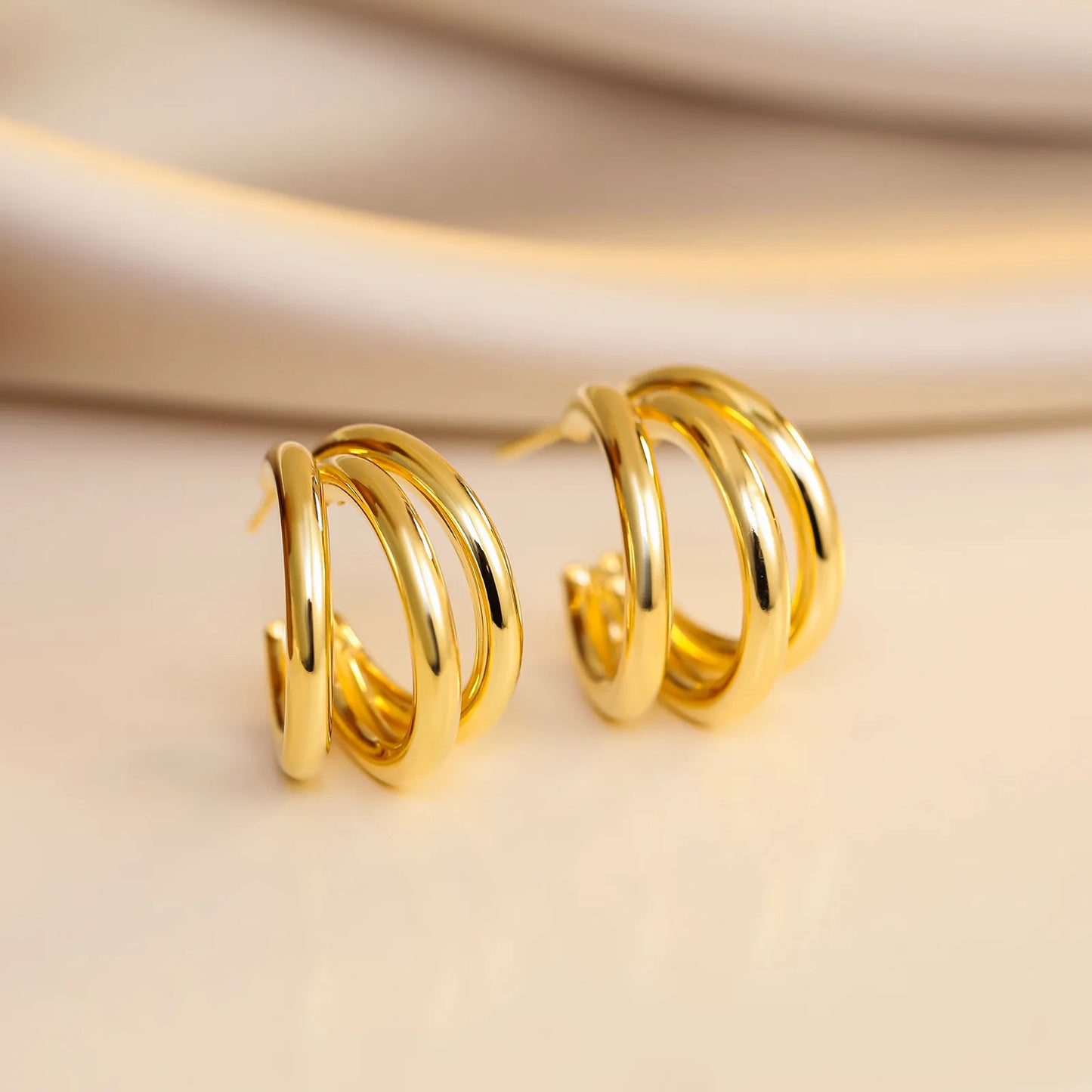 Gold Silver Color Knot Hoop Earring