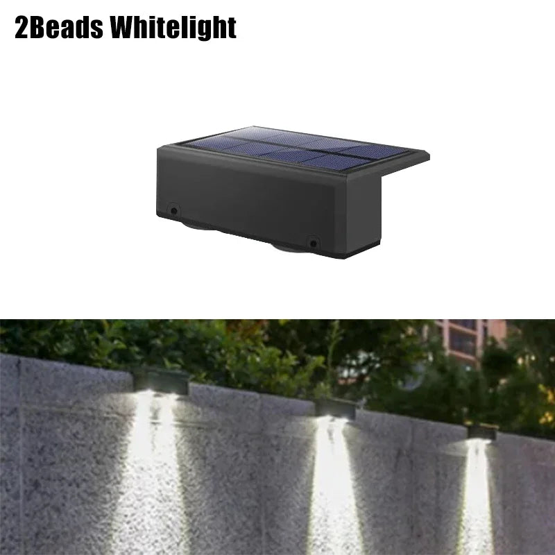 1/2/4/6 Pcs Outdoor Solar Wall Light Waterproof Fence Lamp Ultra Strong Spotlight Illumination for Garden Fence or Exterior Wall