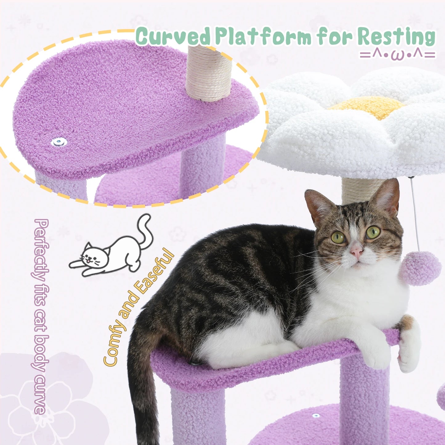 Flower Cat Tree for Indoor Cats