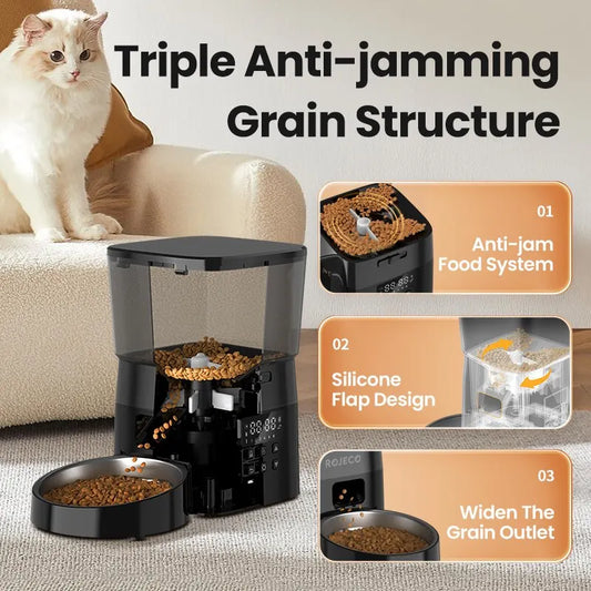 Pet Feeder Button Version Auto Cat Food Dispenser