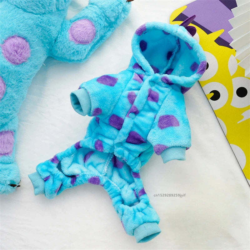 Blue Dinosaur Hooded Coat Pet Clothing