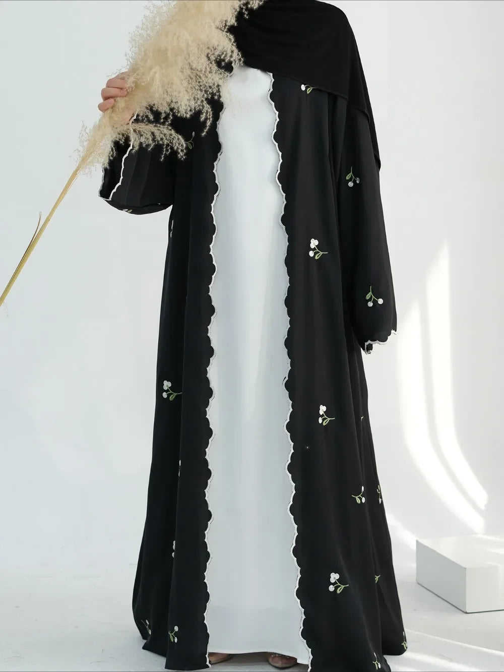 Muslim Abaya for Women Embroidery Cardigan Dresses Abayas