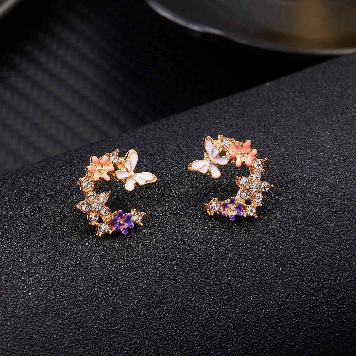 Romantic Zircon Flower Stud Earring