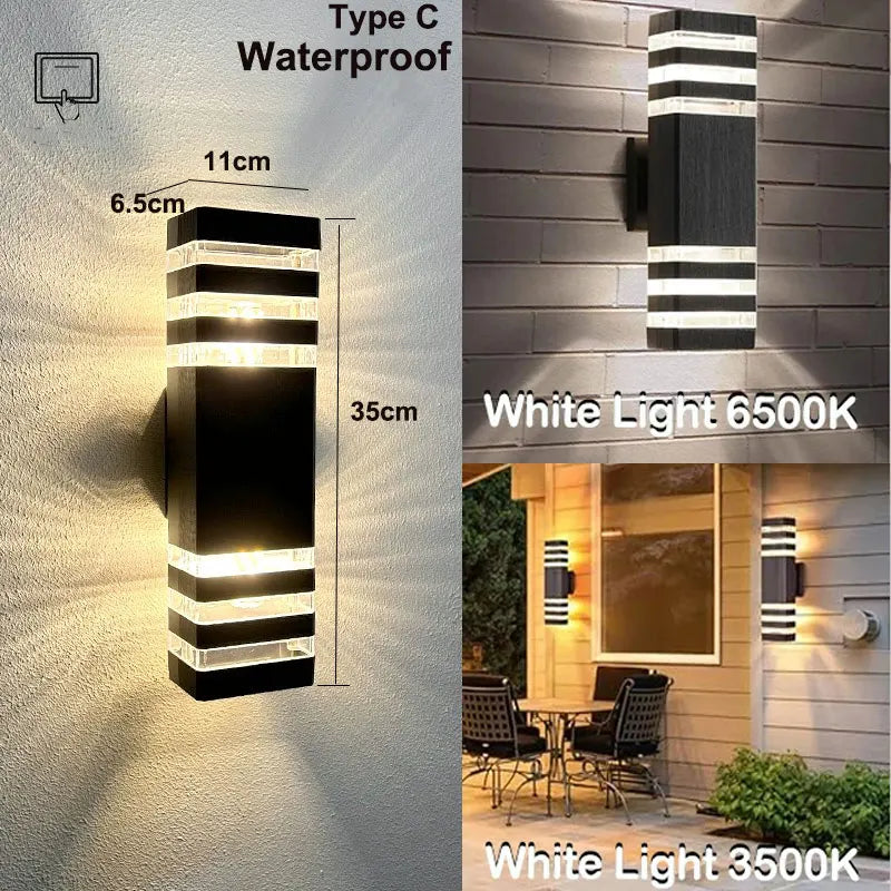 Outdoor Wall Light Waterproof Double head