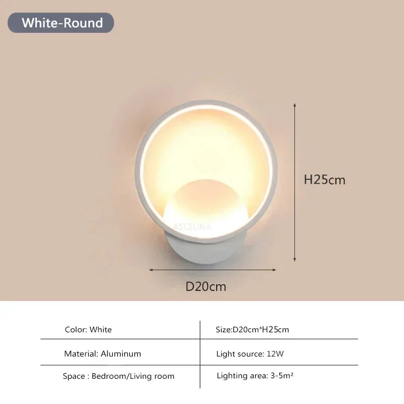 Modern LED Wall Lamp Round Light