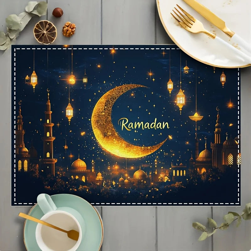 1PC Washable Polyester Ramadan Placemats