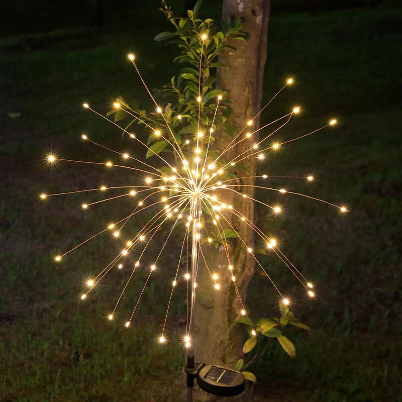 Solar Fireworks Lights Outdoor Waterproof Light