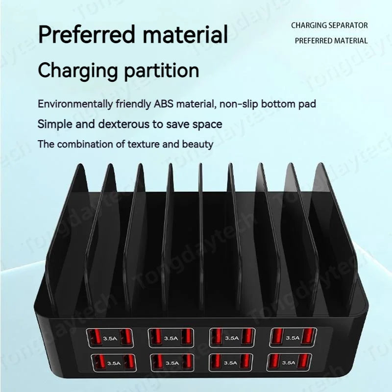 150W Universal Multi USB Fast Charger 16 Port 3.5A MAX Charging Station Stand For Ipad Iphone 14 13 Samsung S22 Xiaomi Tablet